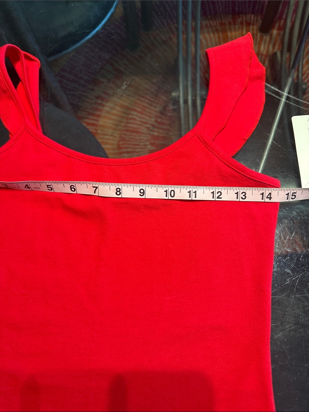 NWT Lizard Thicket Red Ruffle Strap Tank - Picture 3 of 4